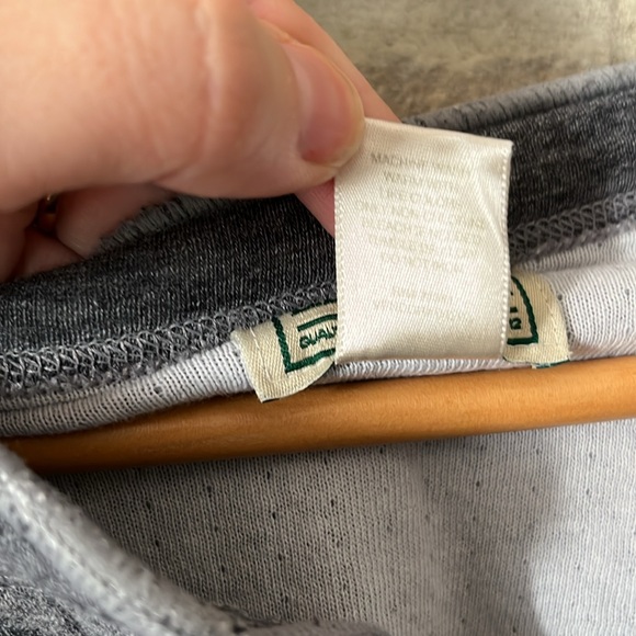 LL Bean Dark Gray Distressed Oversized Long Sleeve Henley Shirt Size 2XL Tall - Picture 5 of 15